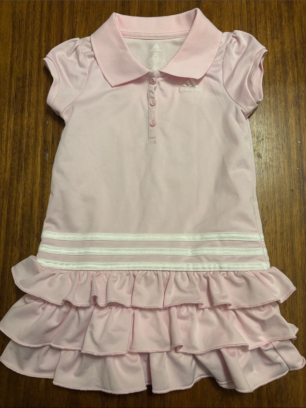 adidas Light Pink Polo Ruffle Dress for Girls - size 4